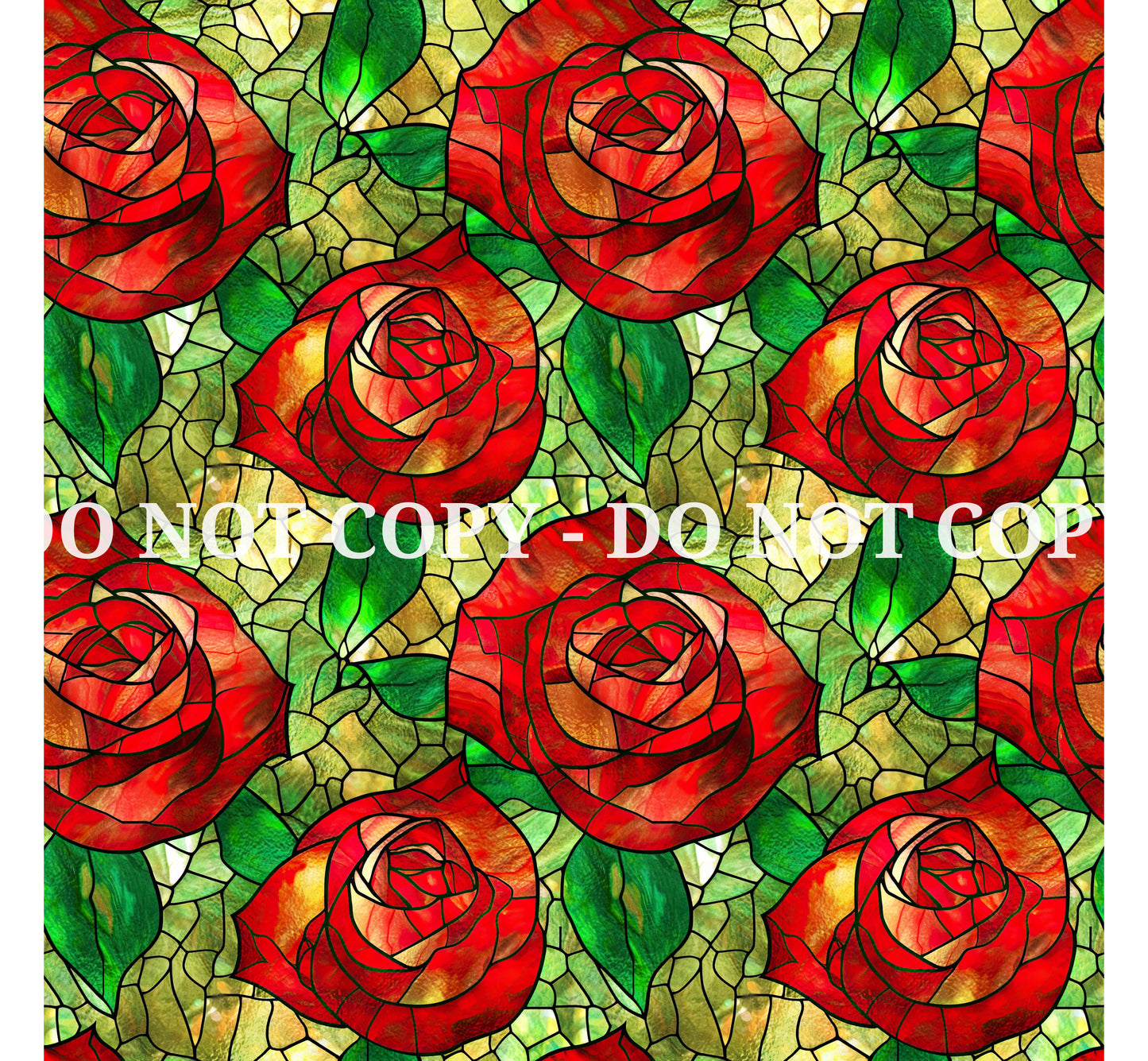 STAINED GLASS ROSES PATTERN VINYL - MULTIPLE VARIATIONS