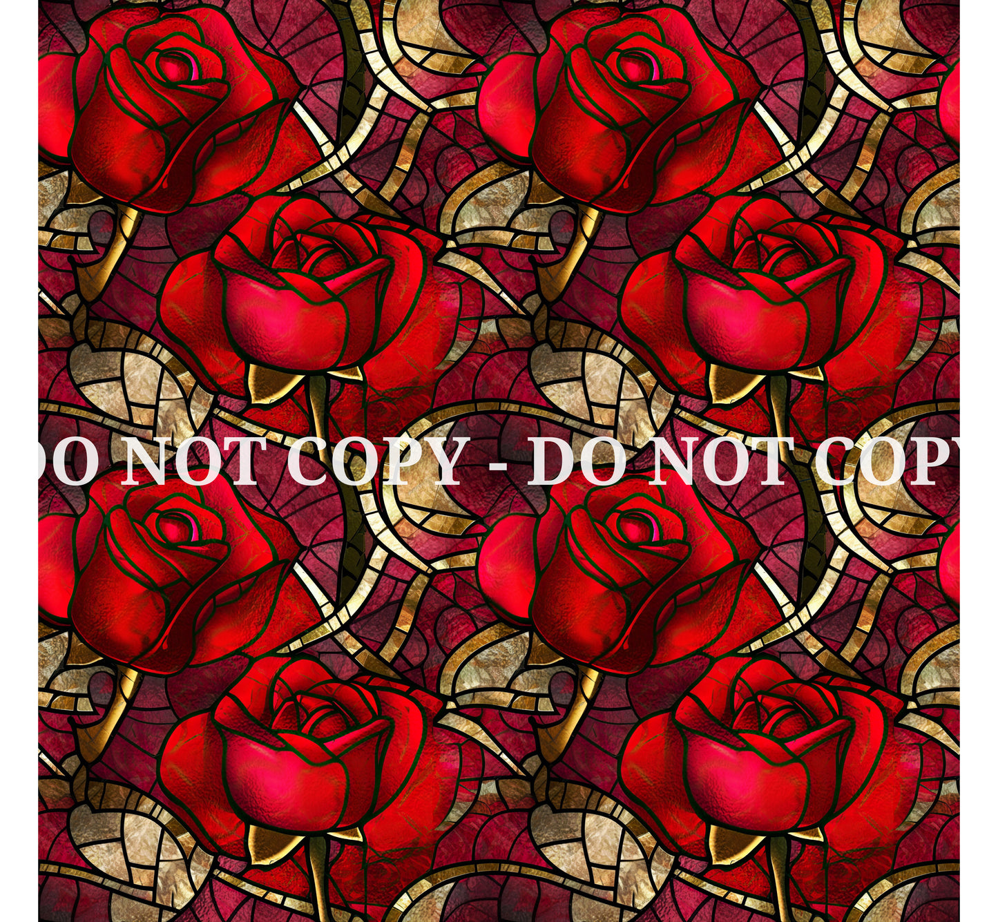 STAINED GLASS ROSES PATTERN VINYL - MULTIPLE VARIATIONS