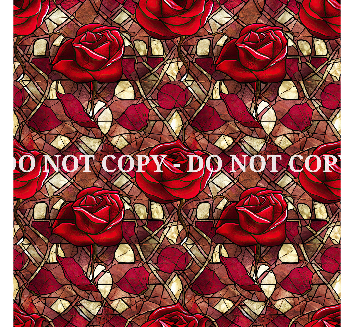 STAINED GLASS ROSES PATTERN VINYL - MULTIPLE VARIATIONS