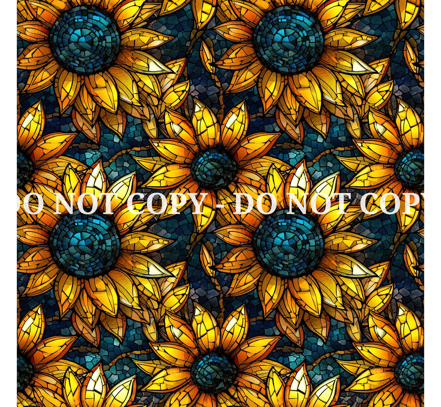 STAINED GLASS SUNFLOWERS PATTERN VINYL - MULTIPLE VARIATIONS