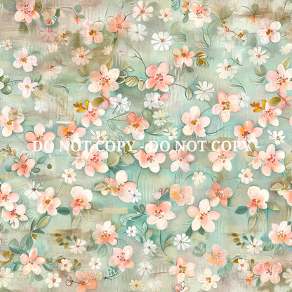 SHABBY FLORALS PATTERN VINYL - MULTIPLE VARIATIONS