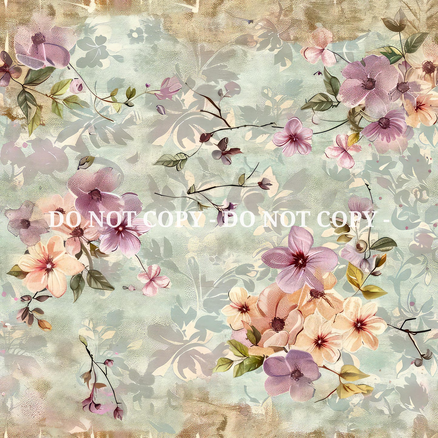 SHABBY FLORALS PATTERN VINYL - MULTIPLE VARIATIONS