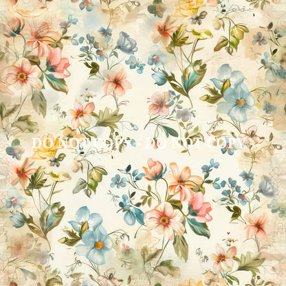 SHABBY FLORALS PATTERN VINYL - MULTIPLE VARIATIONS