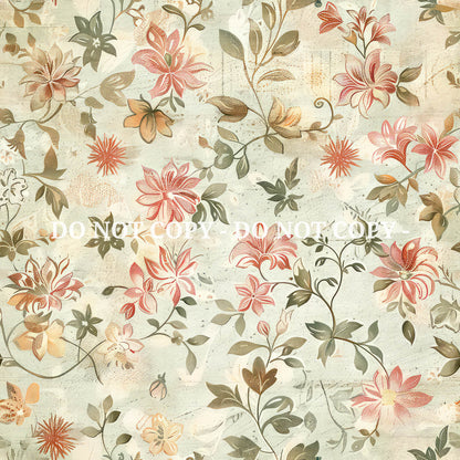 SHABBY FLORALS PATTERN VINYL - MULTIPLE VARIATIONS