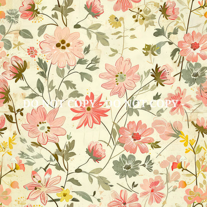 SHABBY FLORALS PATTERN VINYL - MULTIPLE VARIATIONS