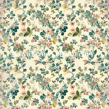 SHABBY FLORALS PATTERN VINYL - MULTIPLE VARIATIONS