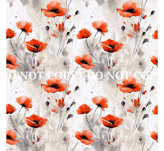 POPPY FIELDS PATTERN VINYL - MULTIPLE VARIATIONS