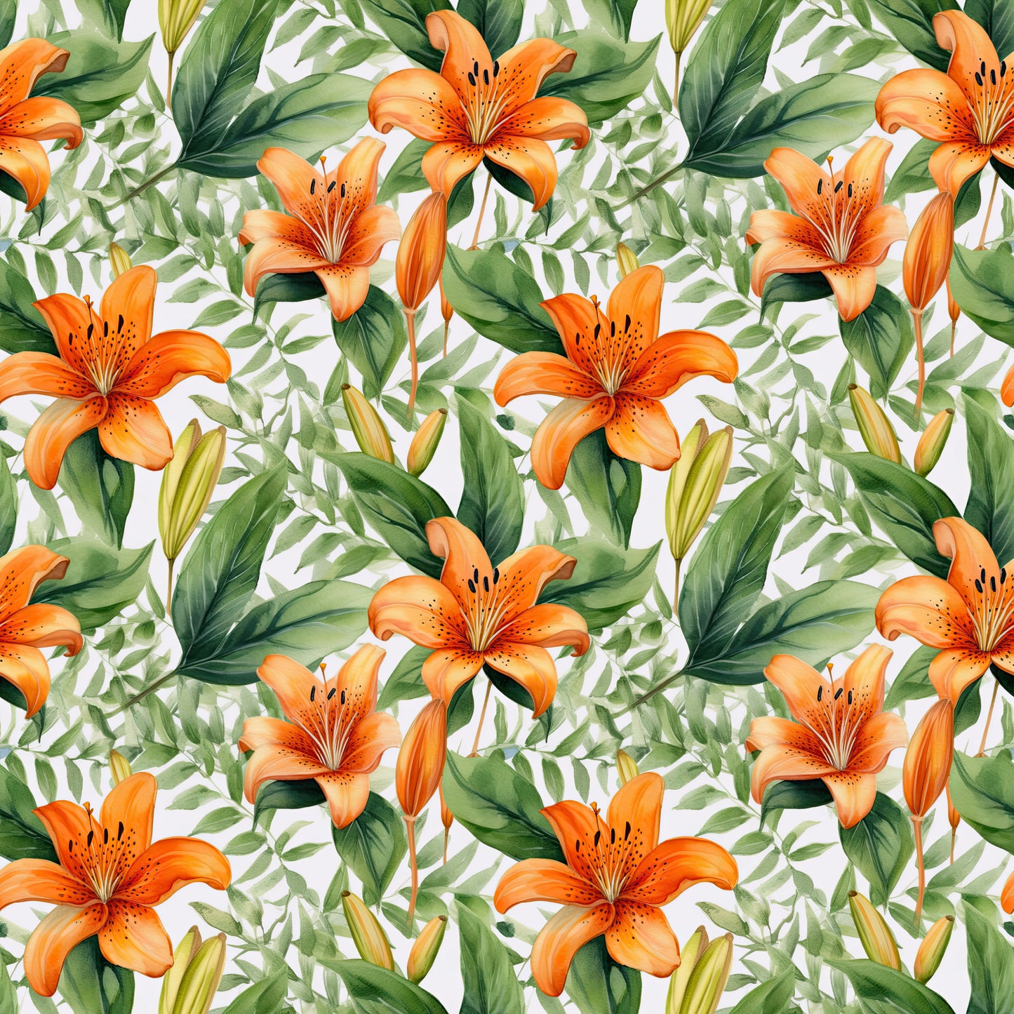 WATERCOLOR TIGER LILY PATTERN VINYL - MULTIPLE VARIATIONS