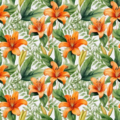 WATERCOLOR TIGER LILY PATTERN VINYL - MULTIPLE VARIATIONS