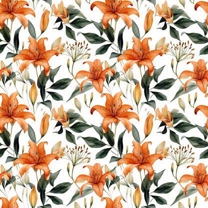 WATERCOLOR TIGER LILY PATTERN VINYL - MULTIPLE VARIATIONS