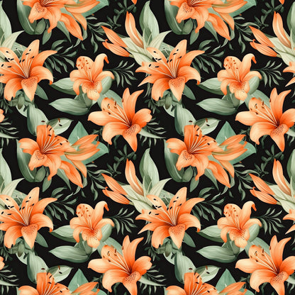 WATERCOLOR TIGER LILY PATTERN VINYL - MULTIPLE VARIATIONS