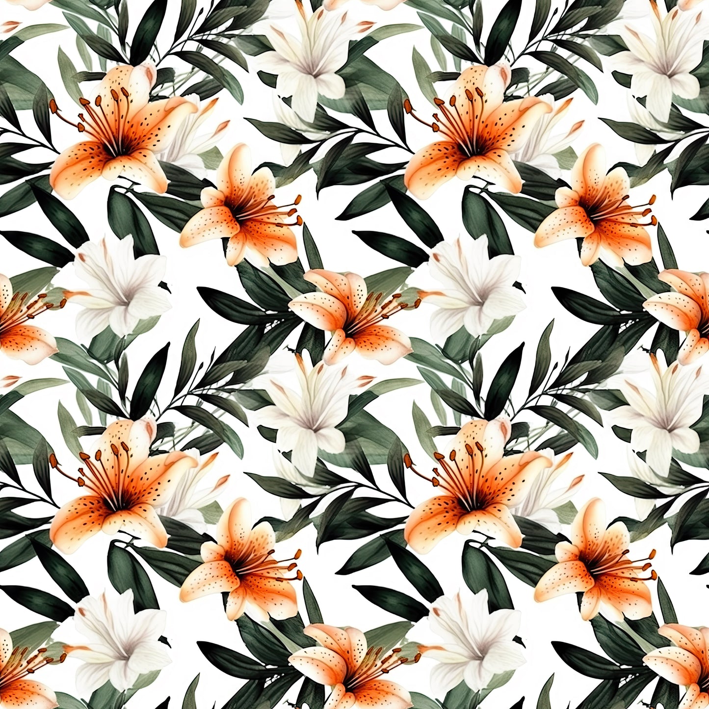 WATERCOLOR TIGER LILY PATTERN VINYL - MULTIPLE VARIATIONS