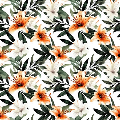 WATERCOLOR TIGER LILY PATTERN VINYL - MULTIPLE VARIATIONS