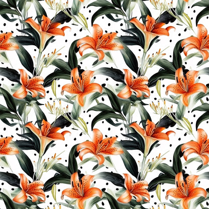 WATERCOLOR TIGER LILY PATTERN VINYL - MULTIPLE VARIATIONS