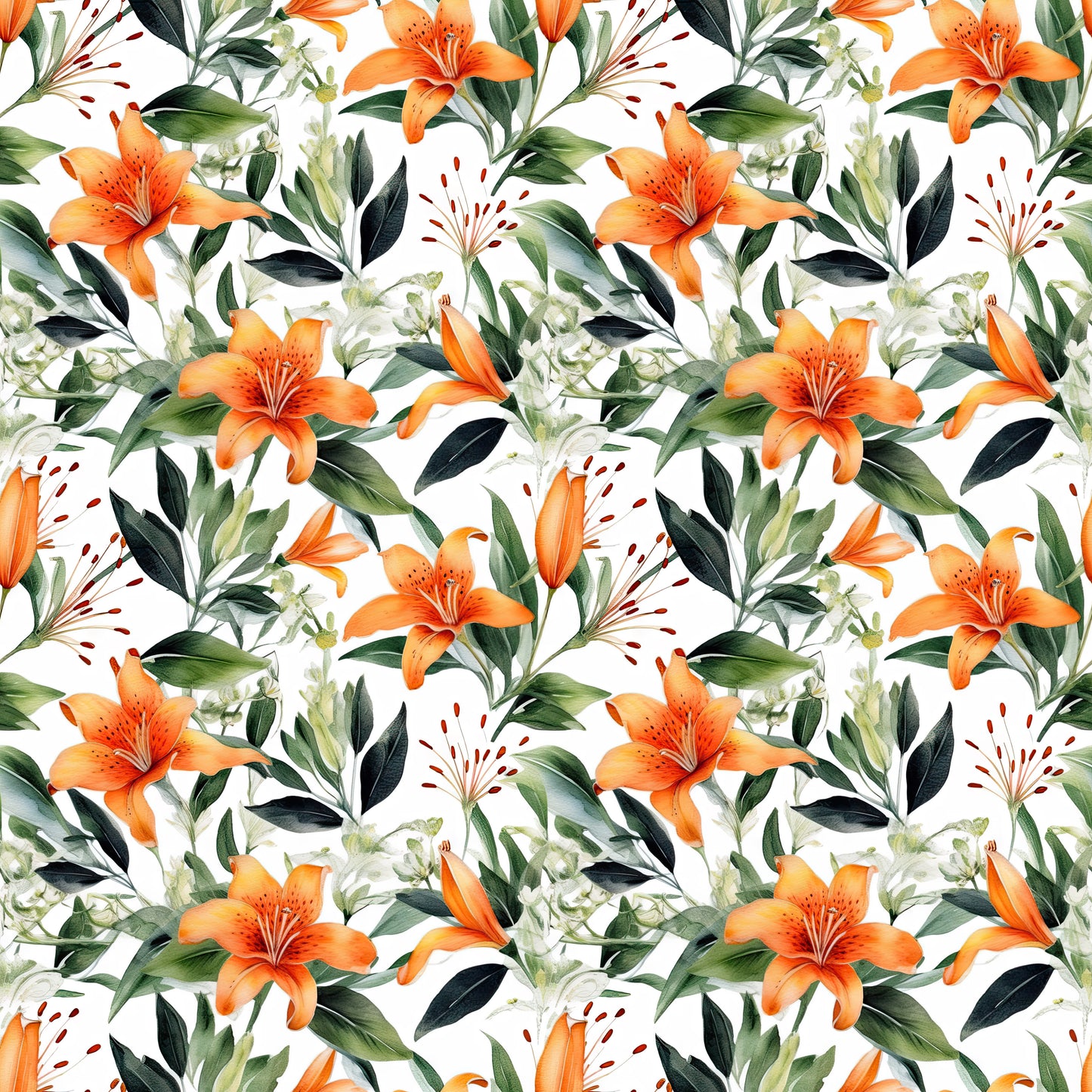 WATERCOLOR TIGER LILY PATTERN VINYL - MULTIPLE VARIATIONS