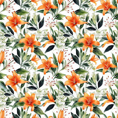 WATERCOLOR TIGER LILY PATTERN VINYL - MULTIPLE VARIATIONS