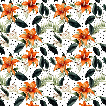 WATERCOLOR TIGER LILY PATTERN VINYL - MULTIPLE VARIATIONS