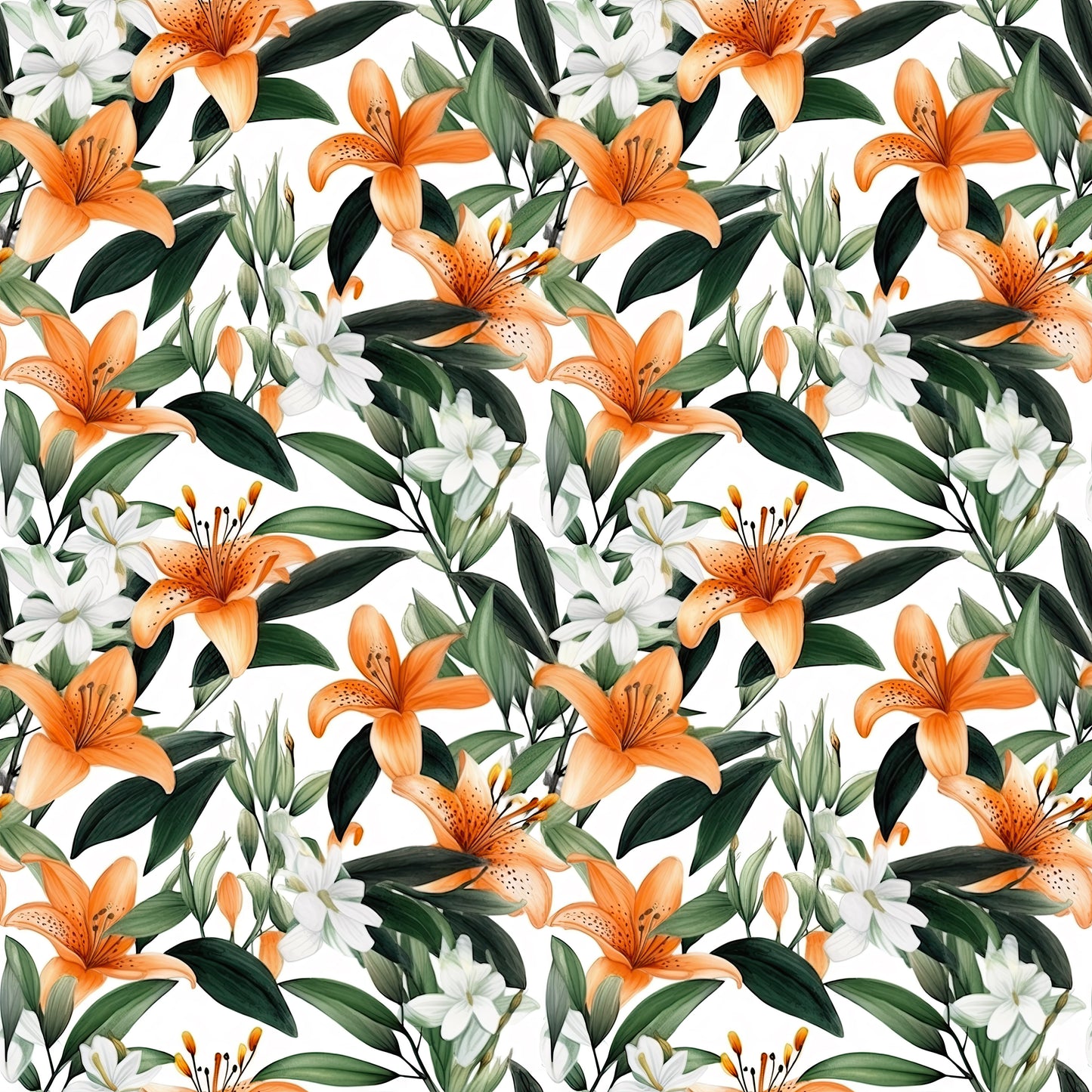 WATERCOLOR TIGER LILY PATTERN VINYL - MULTIPLE VARIATIONS