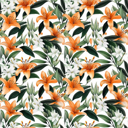 WATERCOLOR TIGER LILY PATTERN VINYL - MULTIPLE VARIATIONS