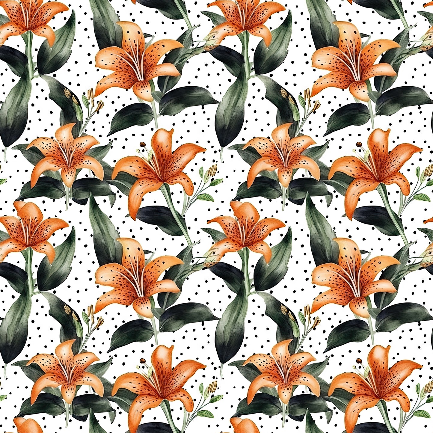 WATERCOLOR TIGER LILY PATTERN VINYL - MULTIPLE VARIATIONS