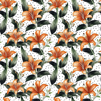 WATERCOLOR TIGER LILY PATTERN VINYL - MULTIPLE VARIATIONS