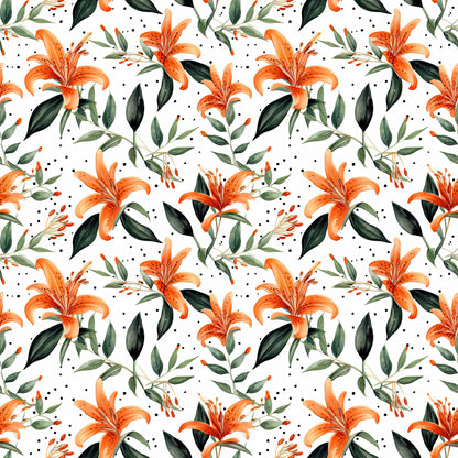 WATERCOLOR TIGER LILY PATTERN VINYL - MULTIPLE VARIATIONS