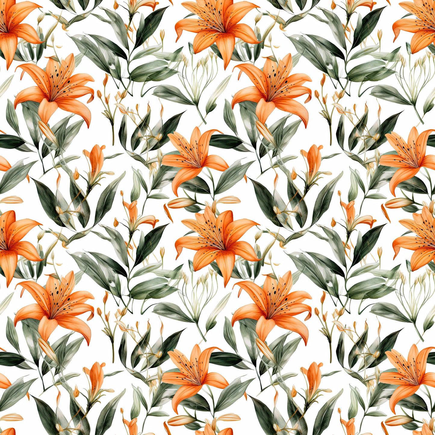 WATERCOLOR TIGER LILY PATTERN VINYL - MULTIPLE VARIATIONS