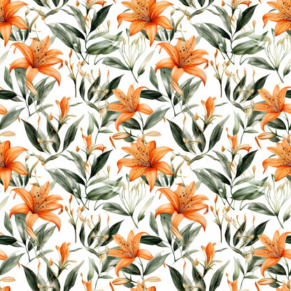 WATERCOLOR TIGER LILY PATTERN VINYL - MULTIPLE VARIATIONS