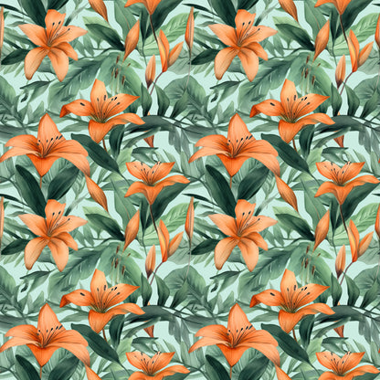 WATERCOLOR TIGER LILY PATTERN VINYL - MULTIPLE VARIATIONS