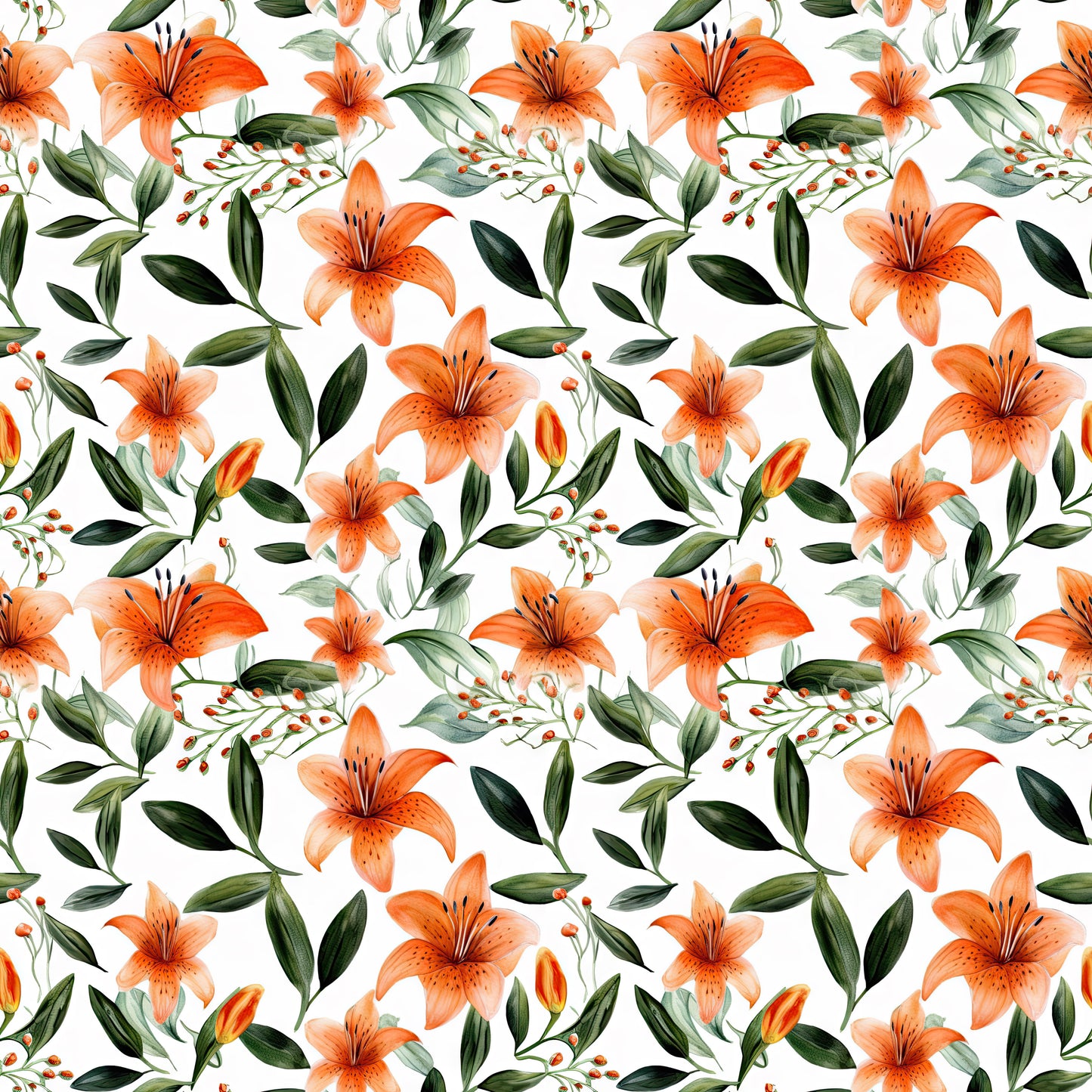 WATERCOLOR TIGER LILY PATTERN VINYL - MULTIPLE VARIATIONS