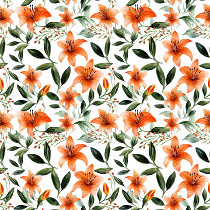 WATERCOLOR TIGER LILY PATTERN VINYL - MULTIPLE VARIATIONS