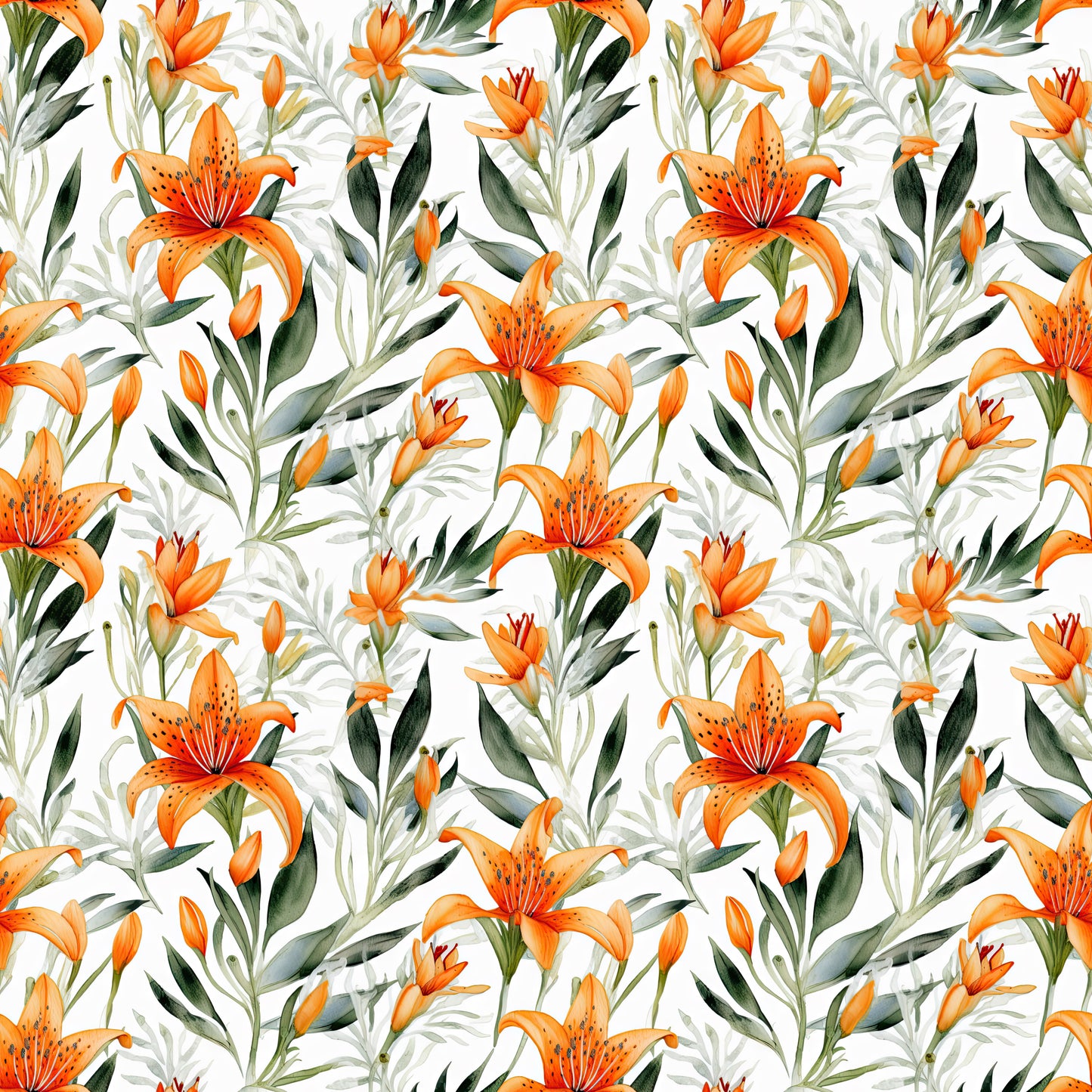 WATERCOLOR TIGER LILY PATTERN VINYL - MULTIPLE VARIATIONS