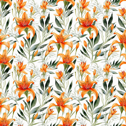 WATERCOLOR TIGER LILY PATTERN VINYL - MULTIPLE VARIATIONS