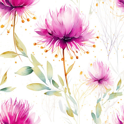 WATERCOLOR TEAL AND PURPLE FLORAL  - MULTIPLE VARIATIONS