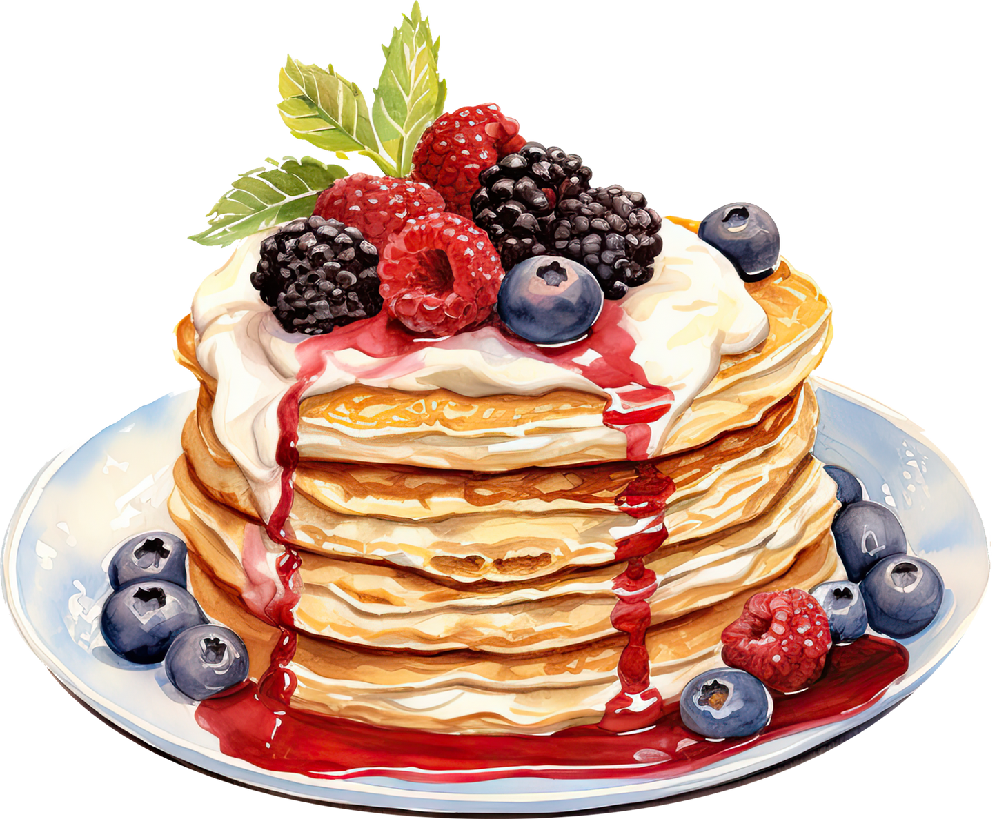 WATERCOLOR PANCAKES - White Cast Decals