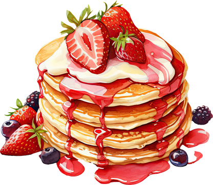 WATERCOLOR PANCAKES - White Cast Decals