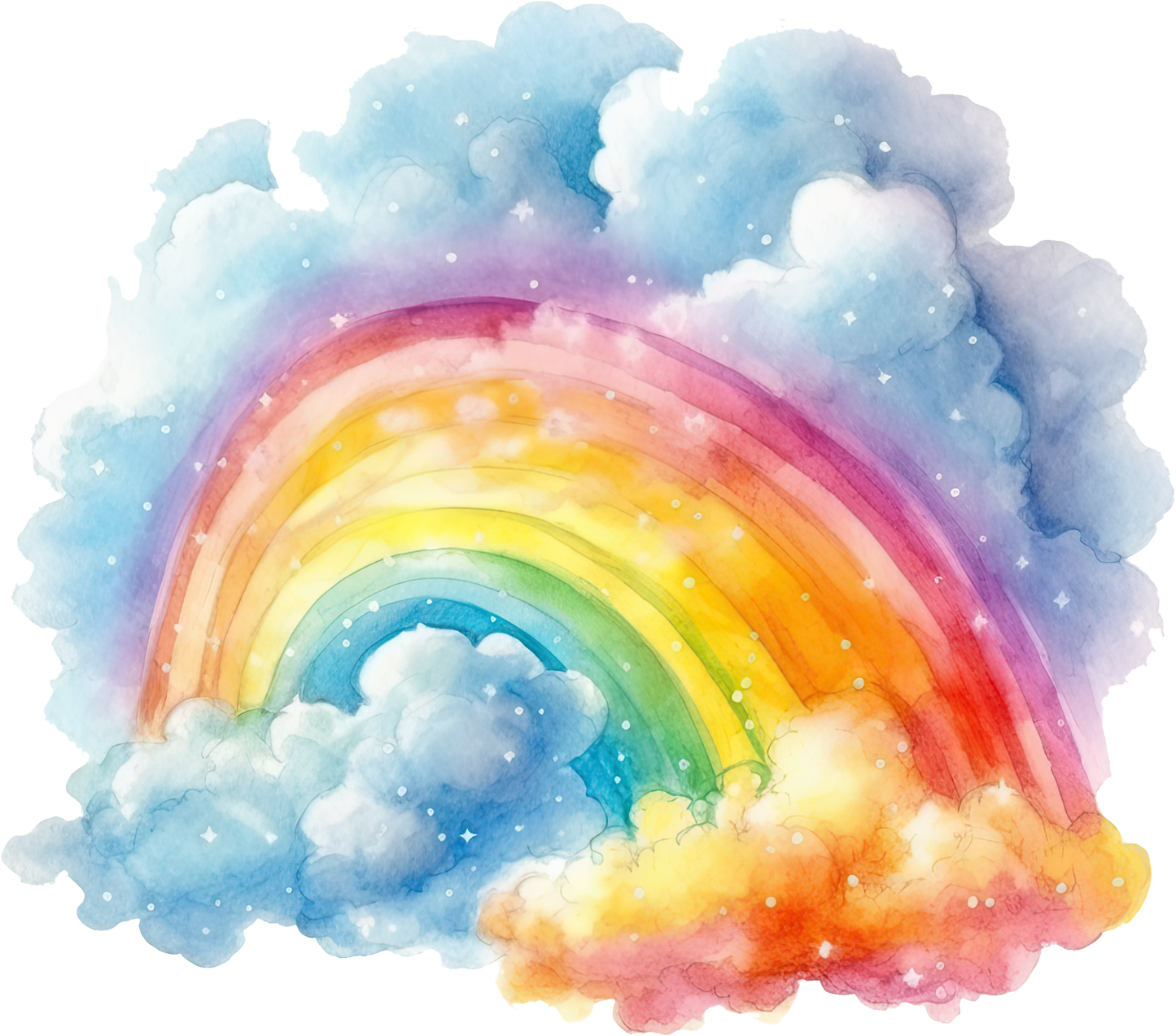 WATERCOLOR RAINBOW - White Cast Decals