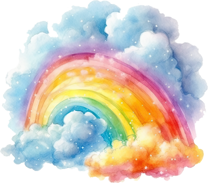 WATERCOLOR RAINBOW - White Cast Decals