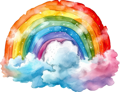 WATERCOLOR RAINBOW - White Cast Decals