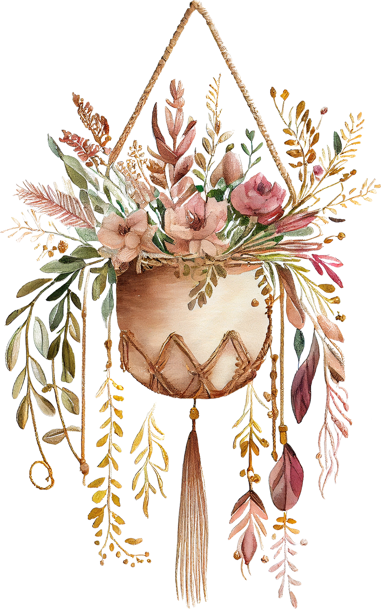Watercolor Western Boho - White Cast Decals
